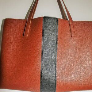 VINCE CAMUTO VEGAN LEATHER HANDBAG LARGE TWO HANDLE TOTE